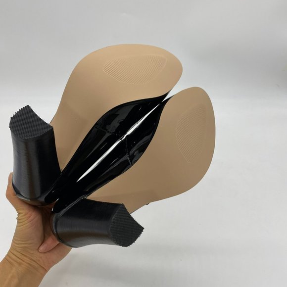 FSJ Black Patent Leather Mary Jane Chunky Heels - Picture 7 of 8